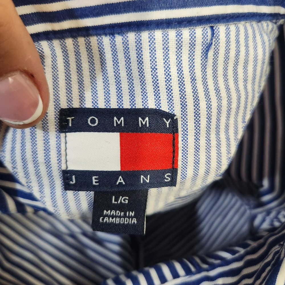 5x$25 Tommy Hilfiger Button Down Lined Cropped Top Size Large